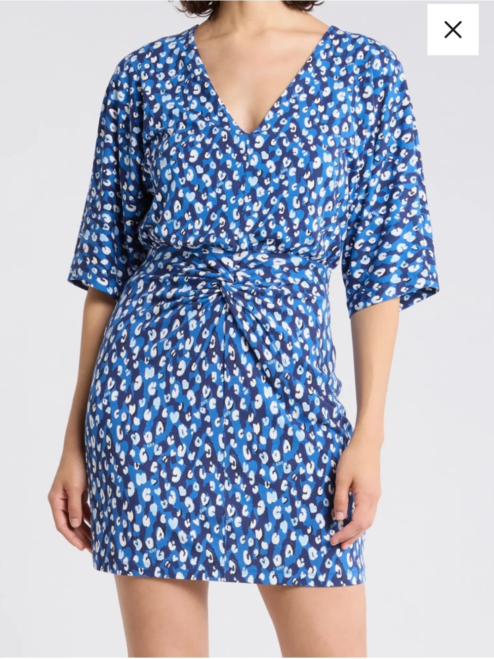 Lilly Pulitzer Blue White Abstract Print V‑Neck Twist Dress